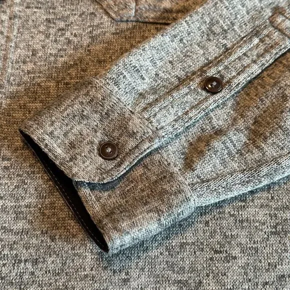 Levi's Fleece Long Sleeve Button Down Collar Shirt Jacket Grey Men’s Size Large - Picture 3 of 9